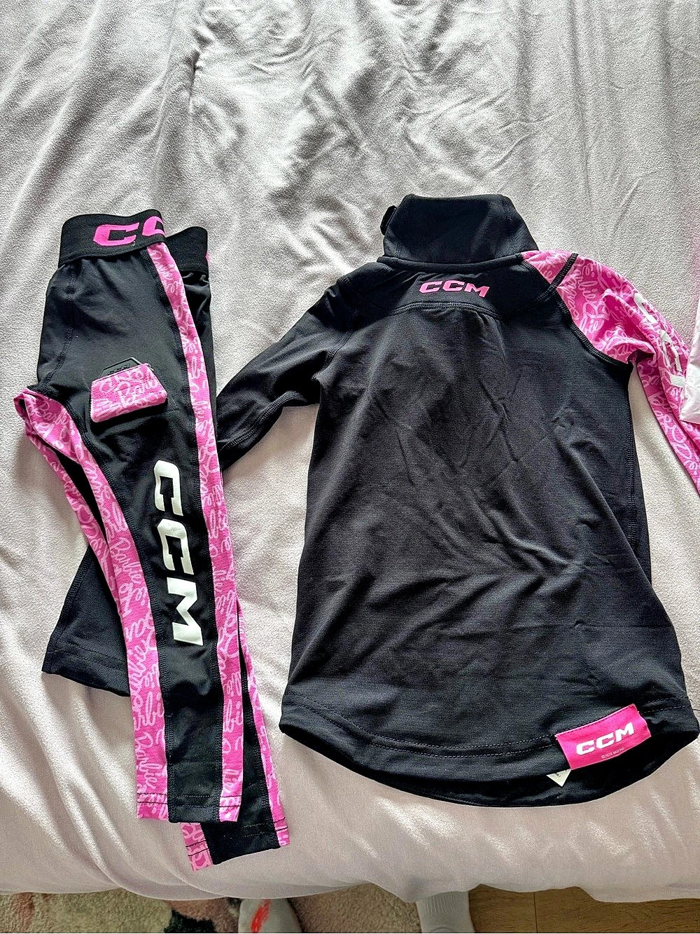 CCM Barbie x CCM Youth Base Layer Kit Black & Pink Small/Medium